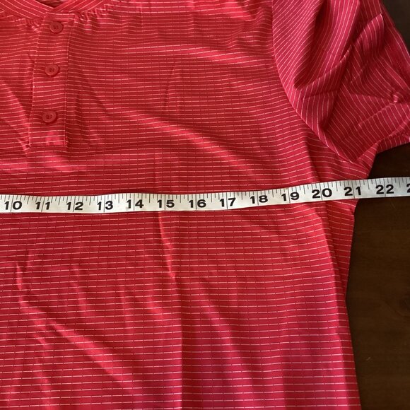 Tapulco Stripe Red Men’s Mandarin Collar Short Sleeve Size L - Picture 7 of 7